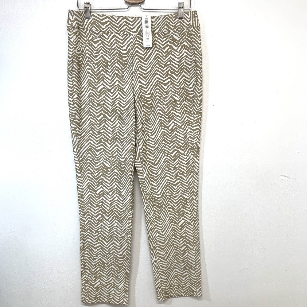 Chicos 1 Travelers Printed Crepe Ankle Pull On Pants Pockets Animal Print New